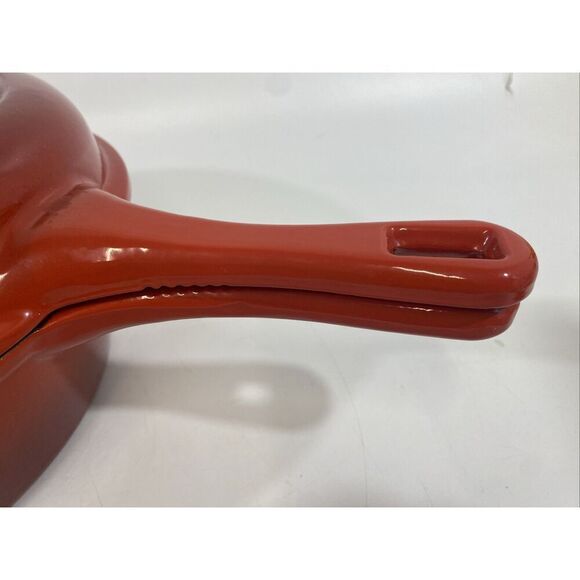 Bruntmor 2 In 1 Red Cast Iron Enamel Skillet Dutch Oven Combo W/ Lid 5 Qts Red - Picture 8 of 10